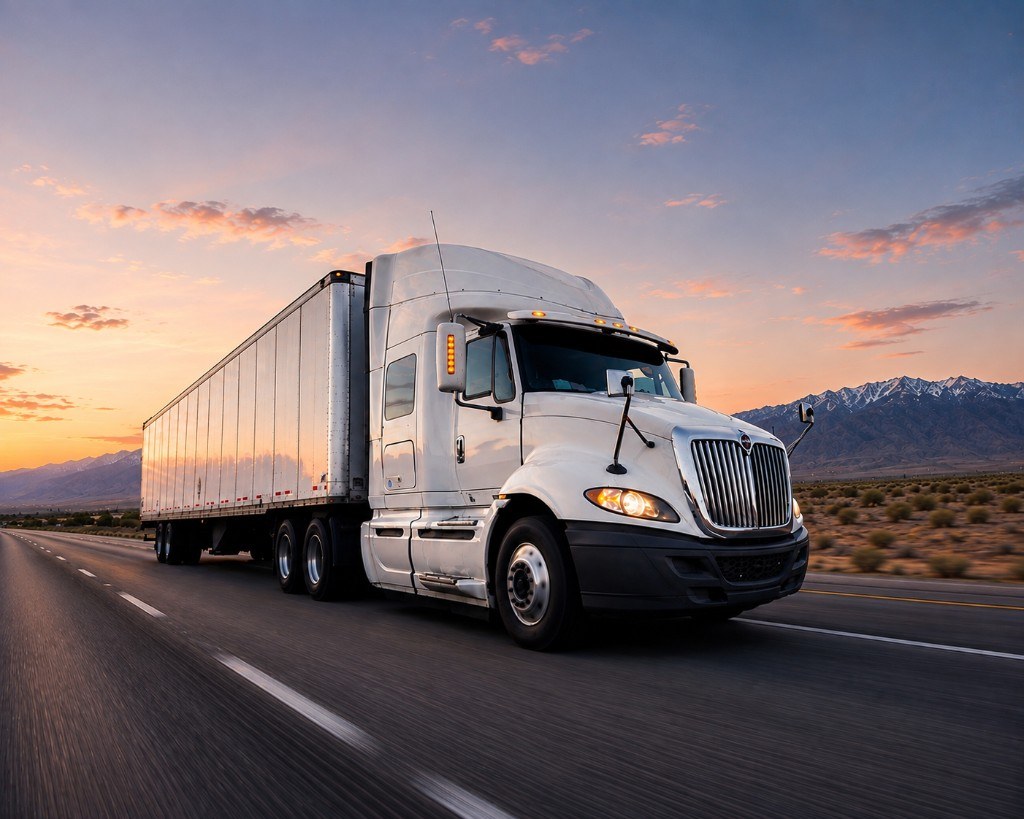 Commercial truck on the highway