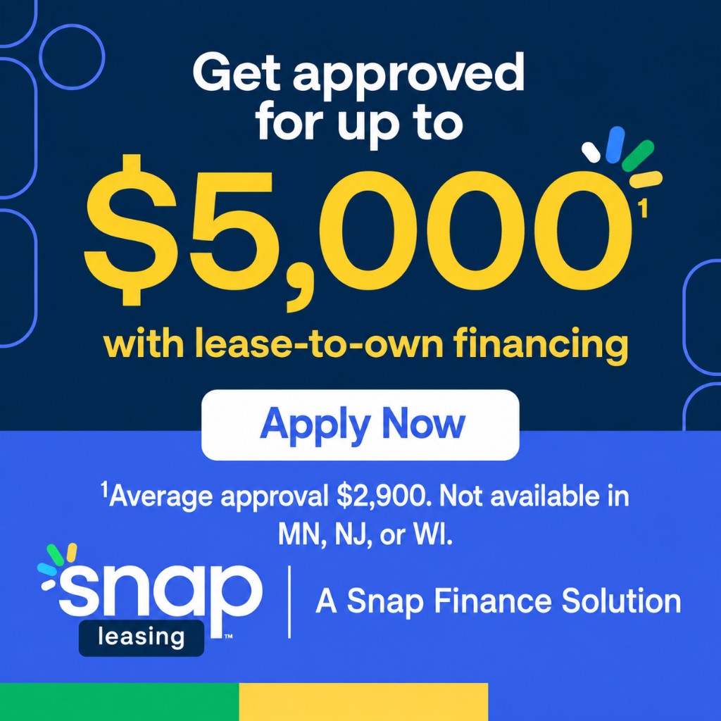 Snap Leasing — get approved for up to $5,000 with lease-to-own financing